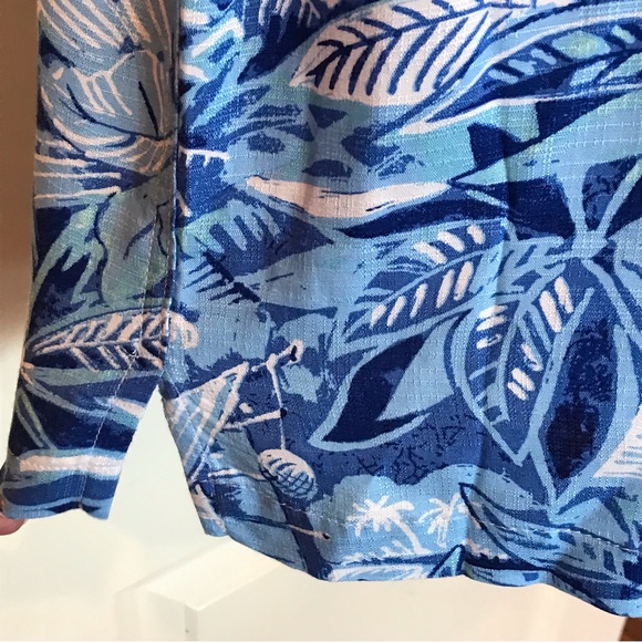 Caribbean Roundtree & Yorke tropical button down short sleeve collared shirt M - Picture 11 of 16